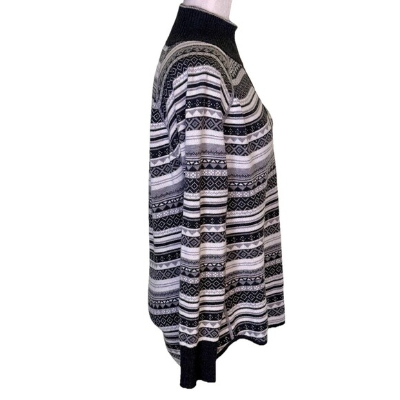 Eddie Bauer Women's Nordic Fair Isle Half Zip Sweater Scandinavian Ski Lodge Med - Picture 4 of 8